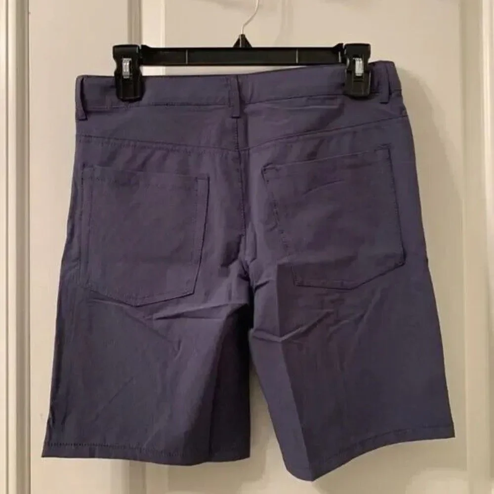 Cat & Jack Boys Quick Dry Chino Shorts Blue Button Zip w Pockets Size 12 Husky